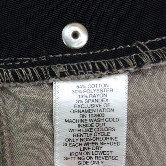 Liz Claiborne Womens Straight-Leg Pants Sz 6 Cotton Blend Mid-Rise Stretch Taupe - Picture 6 of 8